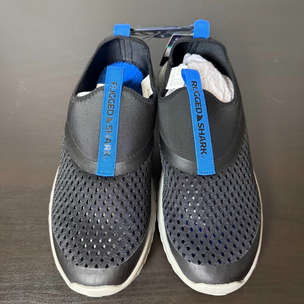 Rugged‎ Shark Water Shoes Men's 10 Black Mesh Slip-On Breathable Lightweight NEW